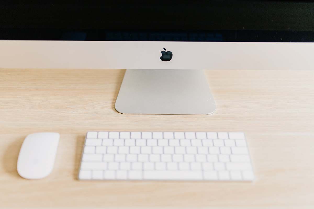 computer keyboard silver iMac with Magic Mouse and Wireless Keyboard keyboard